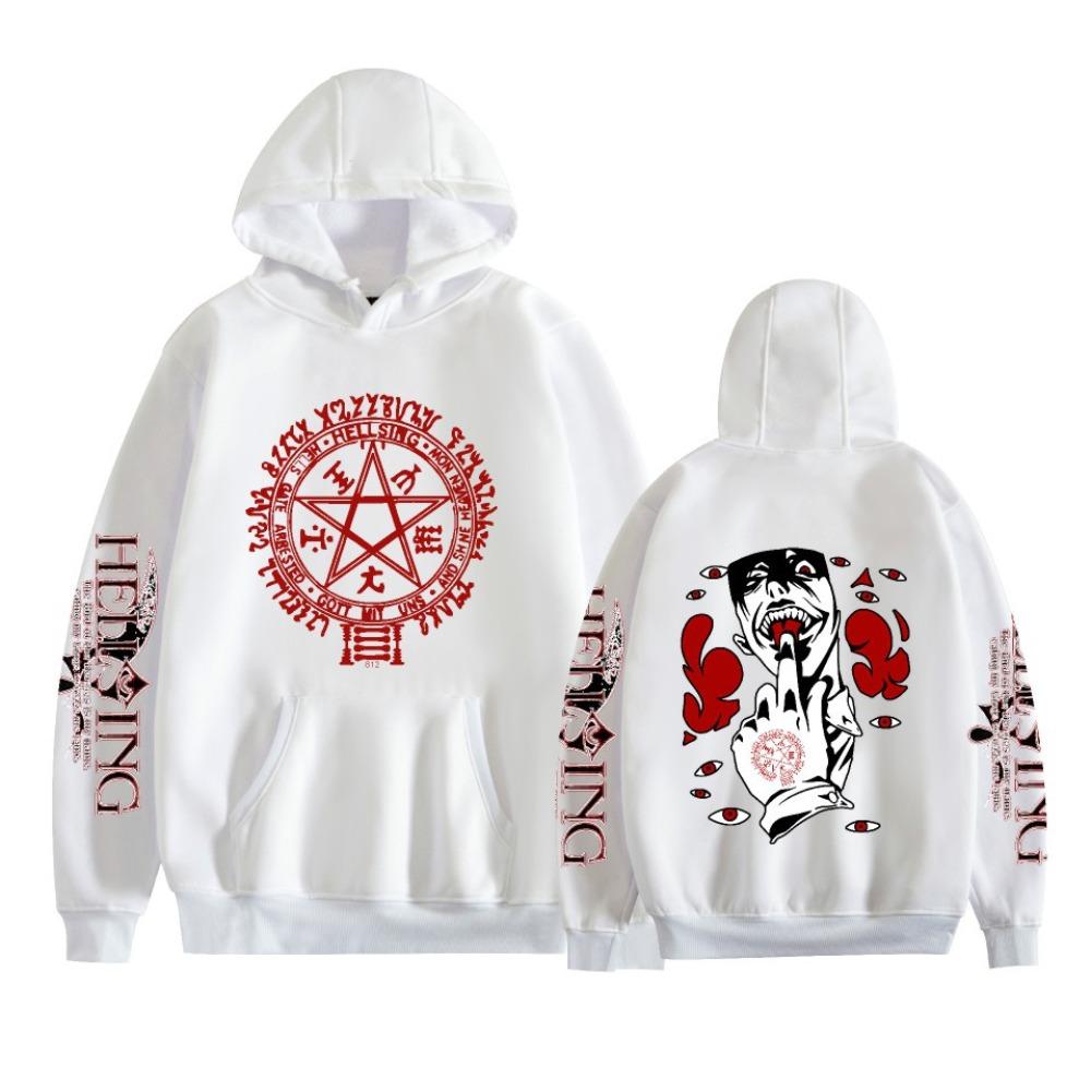 Hellsing Anime Herren Damen Sweatshirts Lässige Kapuzenoberteile Unisex Langarm Mode Streetwear Harajuku Unisex Pullover