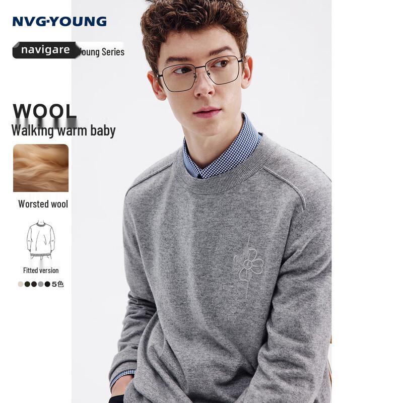 

Navigare Men s Wool Blend Crew Neck Pullover Sweater 2XL