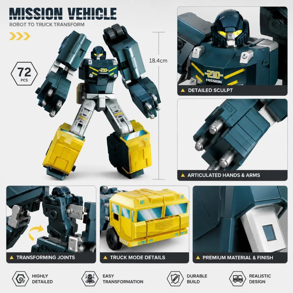 Missile Vehicle Transforming Robot Toy W100-3 72PCS ABS Alloy Dual Form Military Mecha Model with Box English Version