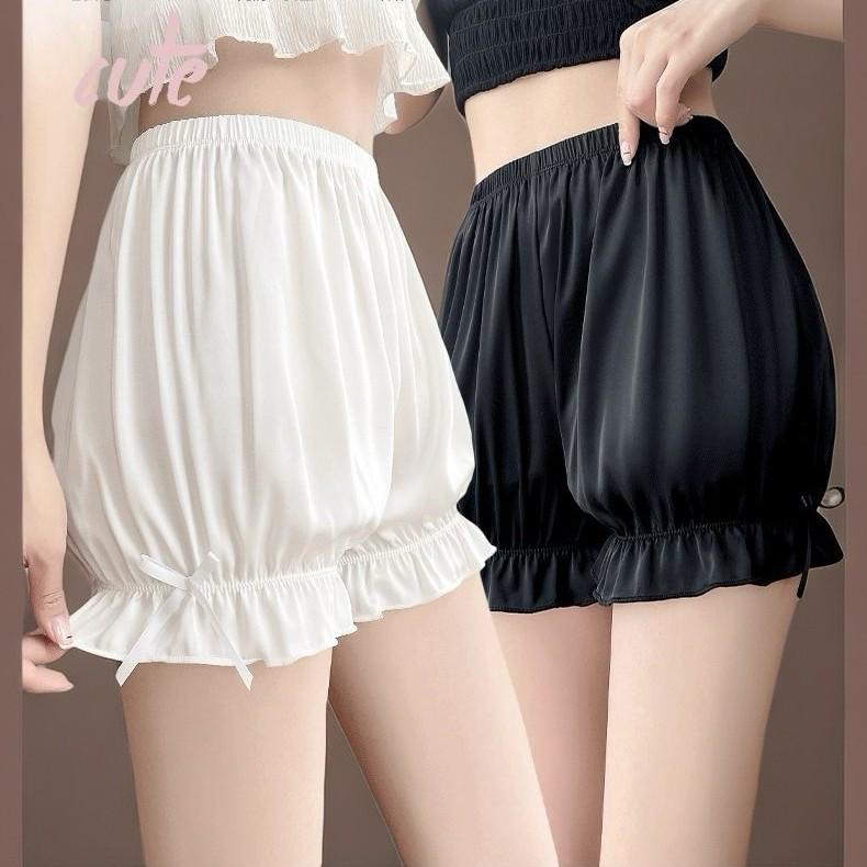 Pantalones cortos de seguridad antiexposición de seda de hielo con diseño de calabaza para mujer - Bloomers de verano