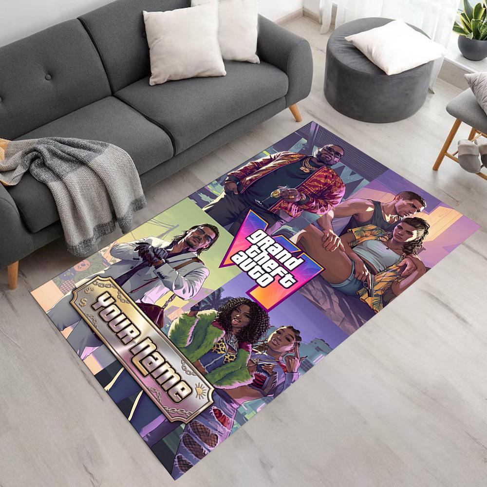 Grand Theft Auto Personalized Text Carpet Design for Balcony Game Room Dining Room Playrooms Antislip Carpet Office home decor