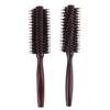 Straight Twill Boar Bristle Hair Round Brush Wood Handle Rolling Styling Comb