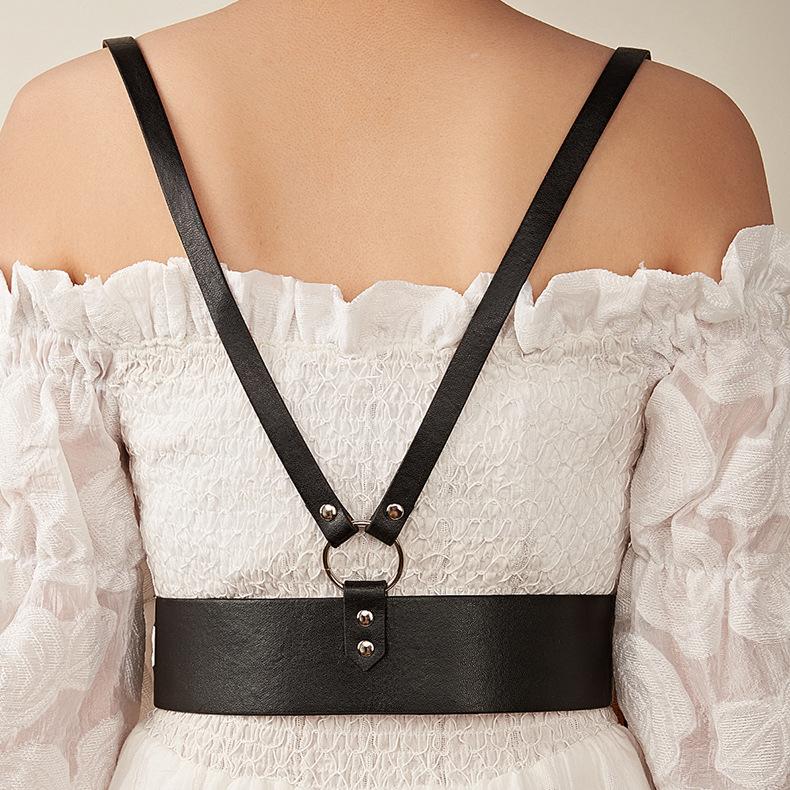 Functional Punk Style Strap Belt Women'S Street With Dress Jk Shirt Suspender Belt Seal Decorative Tide