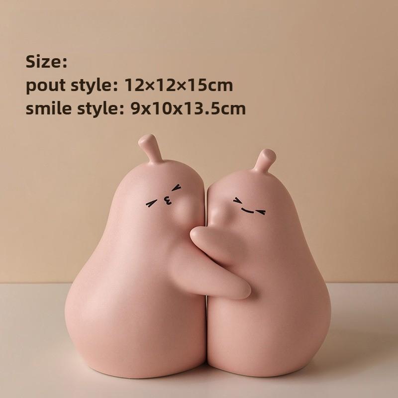

Ceramic Book Stand Cute Hug Pear Ornaments Home Living Room Decoration Bookcase Holiday Gift