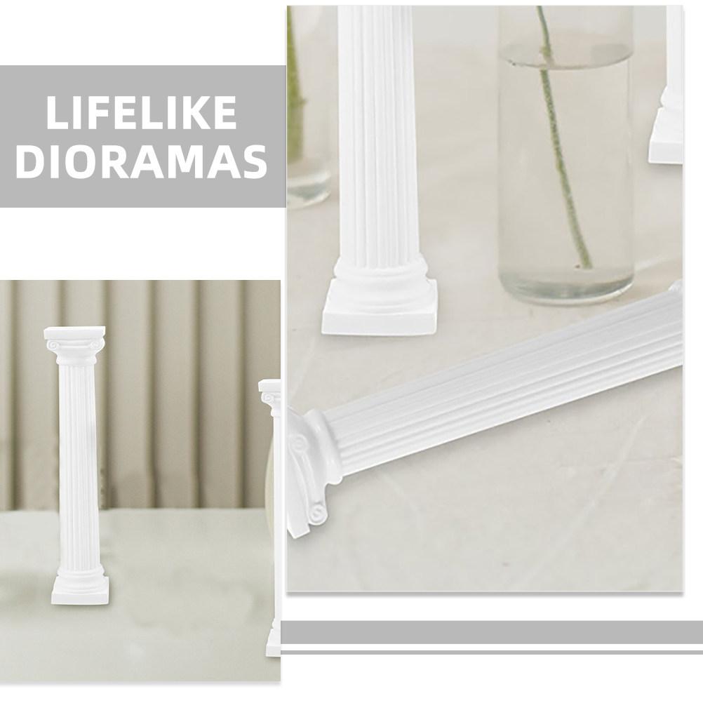 12Pcs White Mini Roman Pillars Elegant Wedding Table Decor Column Holder Flower Pot Base Roman Column Decor for Micro