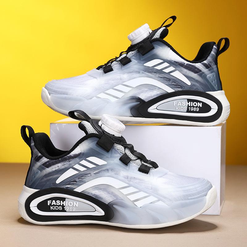 Boys' Shoes Children's Spring and Autumn Breathable Mesh Sneakers Medium and Older Children Girls Soft-soled Non-slip Basketball Shoes Lightweight