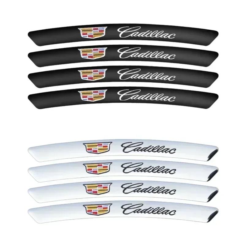 4Pcs/Set Car Wheel Tire Rim Stickers for Cadillac XT4 CT4 CT5 ATS CTS Escalade Seville SLR STS EXT Coupe Auto Accessories