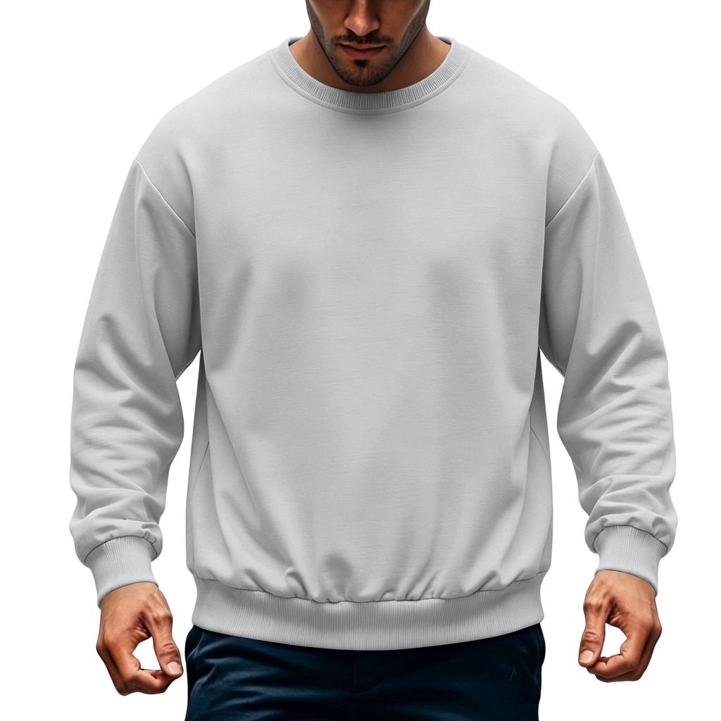 Men's Casual Loose Fit Crewneck Sweatshirt for Fall and Winter Everyday Wear