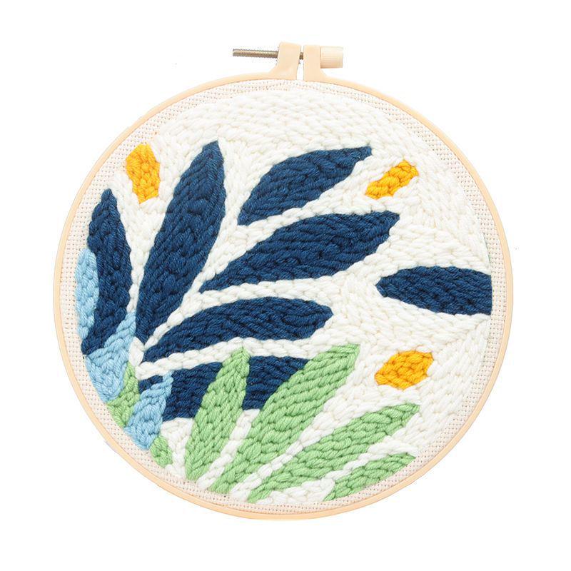 Russian Punch Needle Beginner DIY Wool Embroidery Kit – Handmade Material Pack for Embroidery Stool.