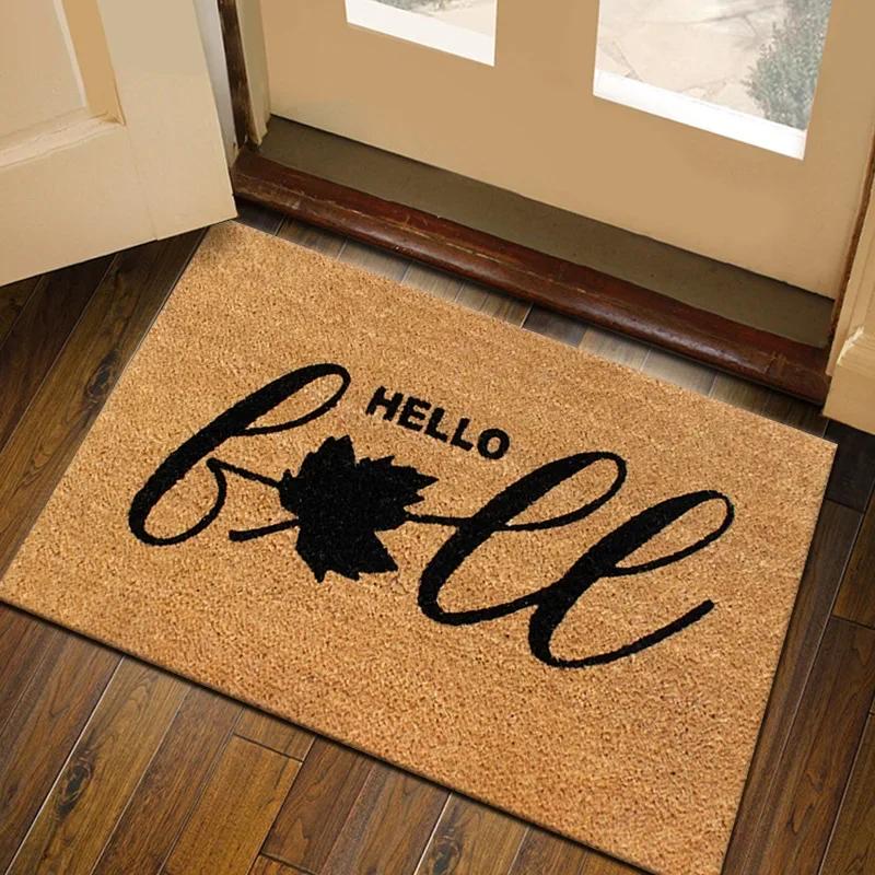 High Quality Imitation Coconut Doormat Non-slip Absorbent Crystal Velvet Floor Mat Porch Outdoor Welcome Mat Home Decoration