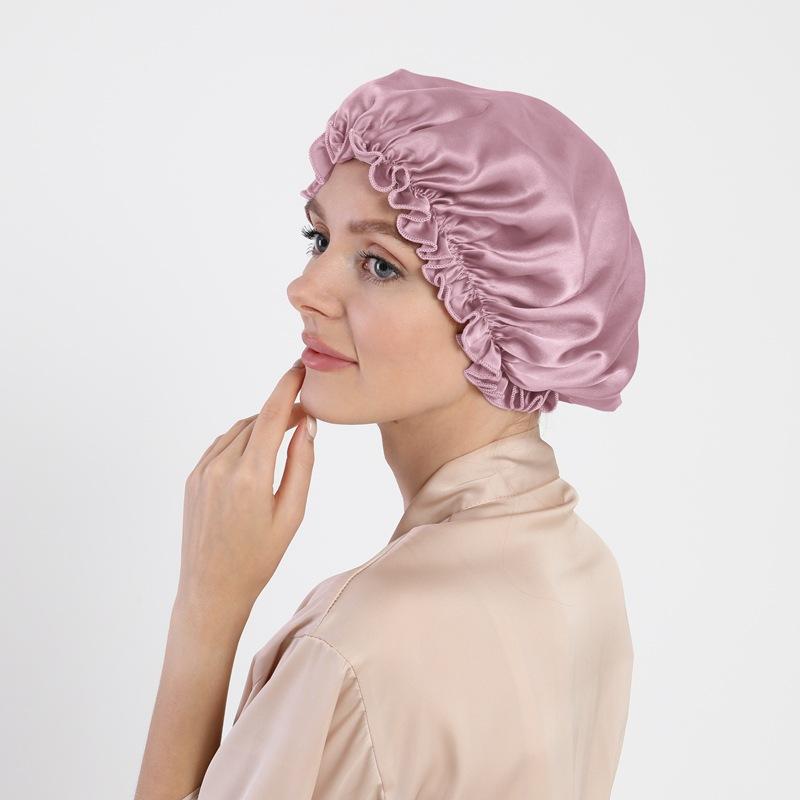 Mulberry Silk Hair Care Round Cap 16 Mmi Silk Nightcap Headgear Chemotherapy Cap Silk Shower Cap