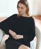 Siyajyu Sikn2194 Loose Fit Natural Boat Neck Knit_Black