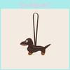 Plush Dachshund Keychain With Pu Leather For Gift And Bag Decor