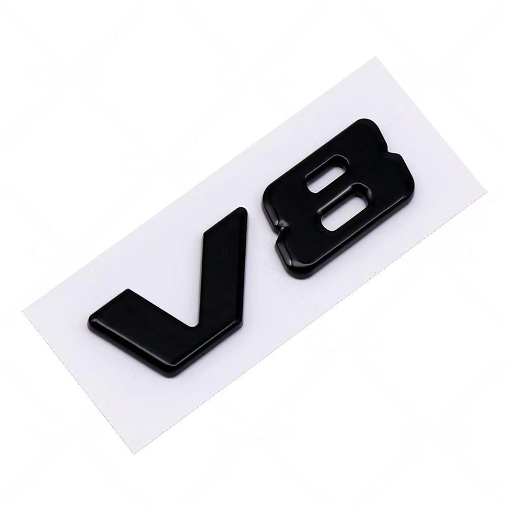 3D ABS V6 V8 Badge Sticker Side Fender Rear Trunk Emblem Decal