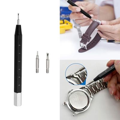 Watch Band Removal Tool with Scale Measurement Durable Carbon Steel Construction for Leather or Metal Watch Bands