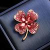 Retro Four-leaf Clover Brooch, High-end Women's Luxurious Charm, Crystal Corsage Design Sense, Niche Brooch