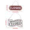 Double Sided Open Closed Sign Hanging Wooden Board With Rope For Business Shop Door Store Hours Status Tag European Style