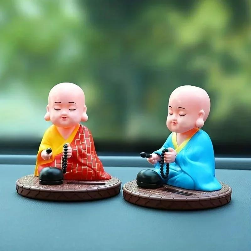1pc Solar Powered Little Monk Car Accessories, Car Shaking Little Monk Car Interior Accessories, Toy Accessories