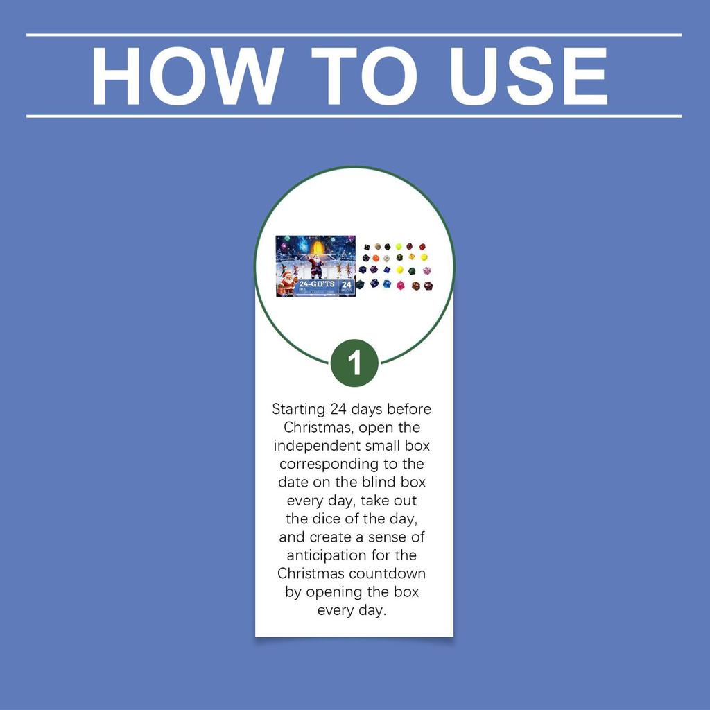 Christmas Advent Dice Calendar Assorted Embossed Table Game Dice Set Countdown Calendar For Christmas For Family Men Teens