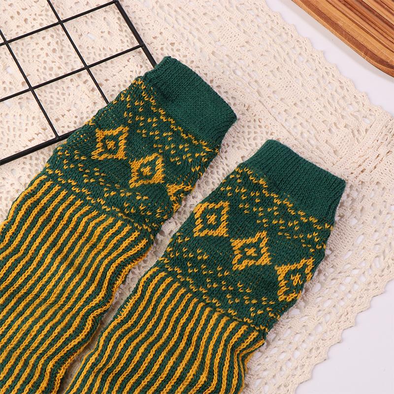 Jesienne i Zimowe Ciepłe Wełniane Dzianinowe Ocieplacze na Nogi Bez Palców Boho Luksusowe Pończochy Dla Kobiet Dziewcząt