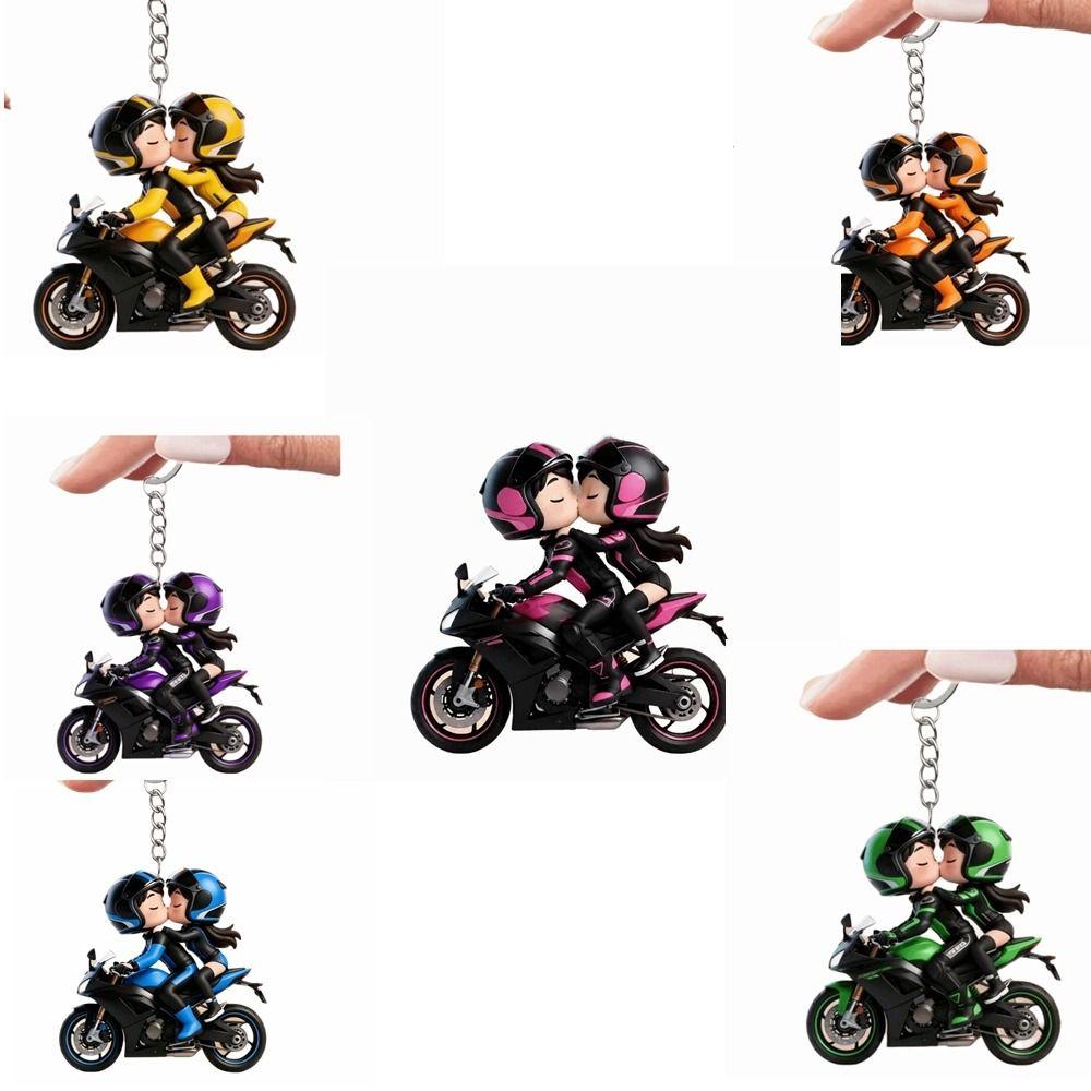 Mini Design Motorfiets Sleutelhanger 2D Plat Locomotief Mannen Hanger Tas Hangende Bedel Sleutel Decoratie
