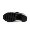 Gdgydh Sandali Neri con Tacco a Blocco da Donna Punta Aperta Cinturino con Fibbia Décolleté con Plateau Stile Goth Cerniera Posteriore Tacchi Alti Scarpe Estive