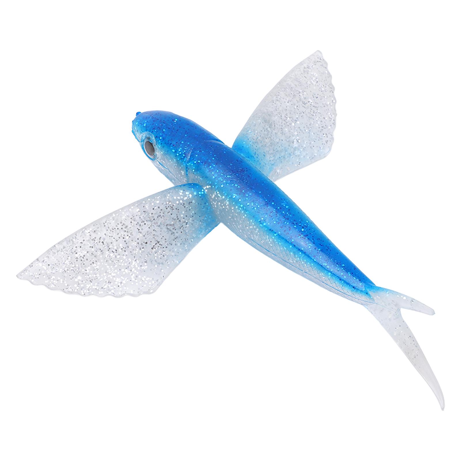 

Fishing Lure Flying Fish Shape Artificial Lure Soft Silicone Lure for Seawater Boat FishingBlack Blue