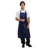Apron - White Bib Apron - Navy Blue - Synthetic - Interior