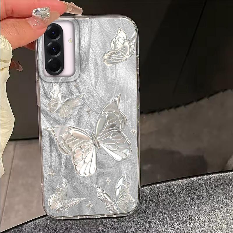 Luxury Butterfly Girls Case For Samsung Galaxy A56 A16 A26 A36 A06 A55 A35 A25 A15 A12 A32 A54 S24 S25 S22 S23 FE Fundas Cover