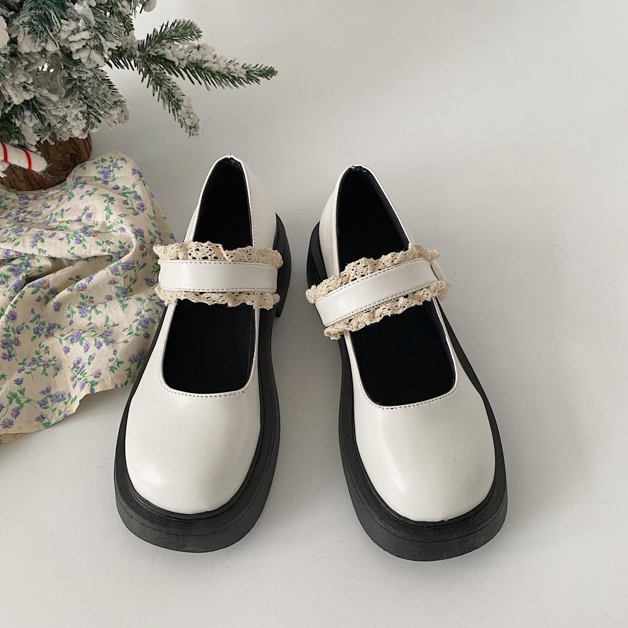 

Простые кожаные туфли на платформе в британском стиле с круглым носком, женские, осень-зима 2025, новые французские повседневные туфли-лоферы на толстом каблуке 35 белый