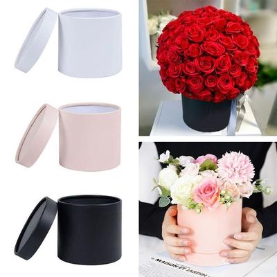 Cardboard Flower Gift Box Solid Color Flower Arrangement Bucket  Valentine's Day