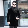 Thickened Men's Woolen Mink Coat Suit Collar Mink Imitation Fur Mid-length Fur Winter Woolen Coat Men