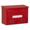 GREEN LIFE FH-30R Steel Mailbox, Red, 36cm Wide X 16.5cm Deep X 24.5cm High