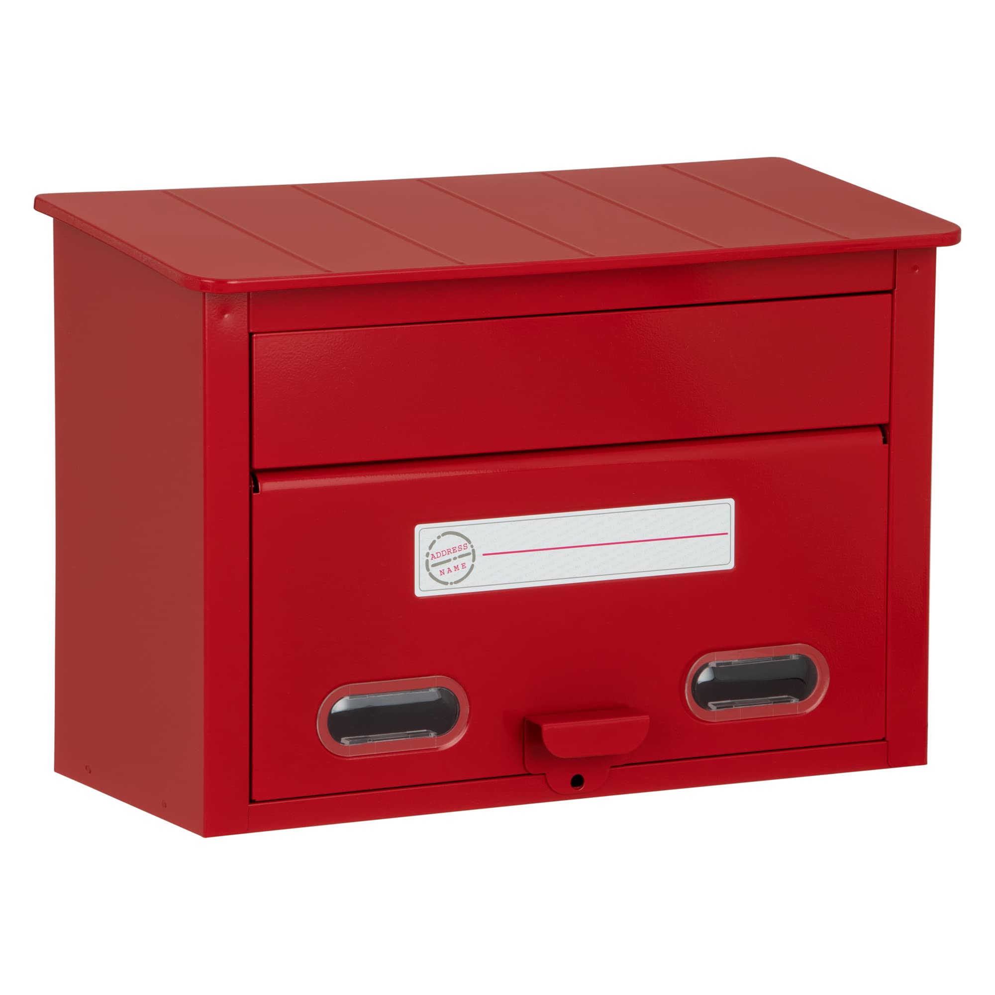 

GREEN LIFE FH-30R Steel Mailbox, Red, 36cm Wide x 16.5cm Deep x 24.5cm High