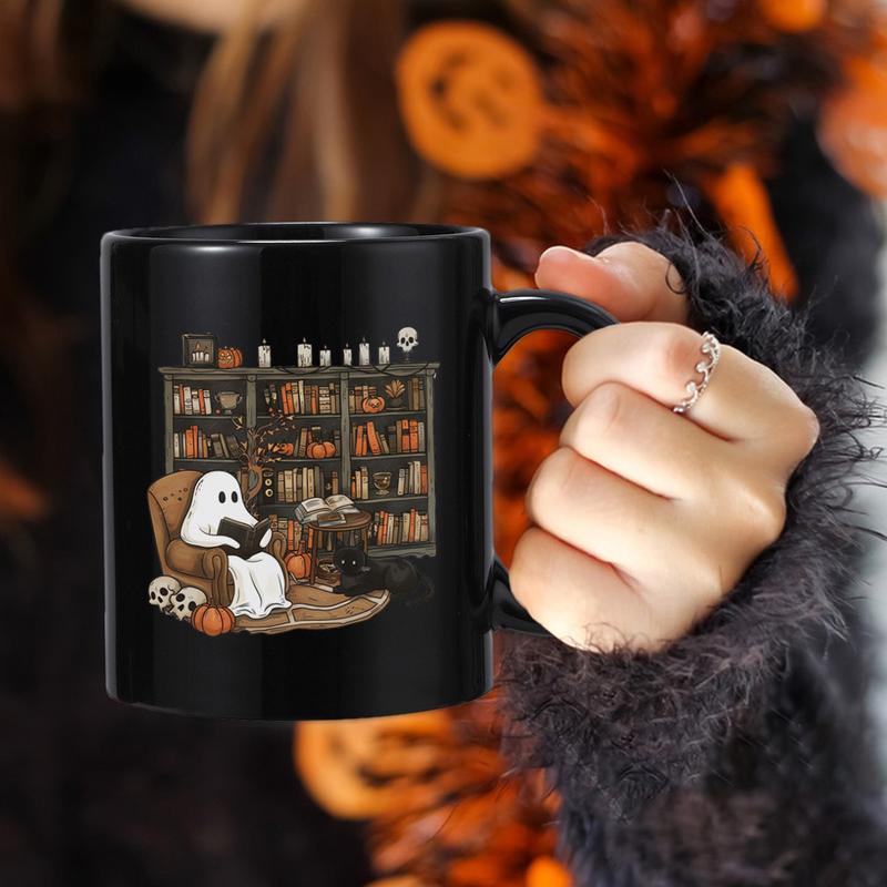 Halloween Ceramic Coffee Cup 400ml Ghost Decoration Cup Medium Capacity Spooky Tea Cup Suitable for Milk Tea and Coffee