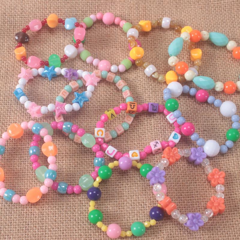 Children's Cute Acrylic Bead Bracelet - Colorful Handmade Pearl Design, Perfect Gift for Girls