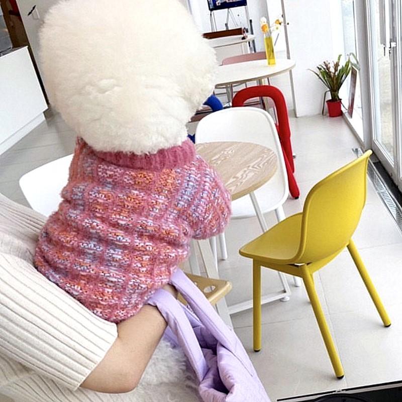 Winter Dog Clothes Fashion Solid Dog Cardigan Sweater Warm Soft Puppy Kitten Coat Cute Cat Knitted Sweater Yorkie Pet Costumes