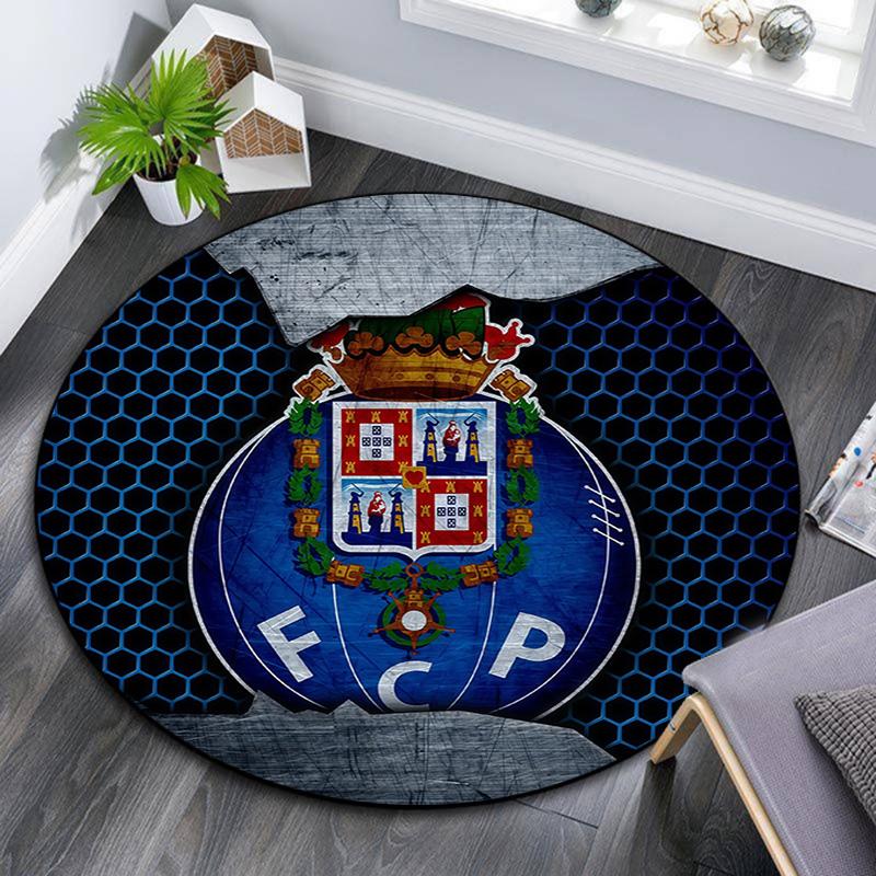 Futebol Clube do Porto Round Area Rug,Carpet Rug for Living Room Bedroom Sofa Playroom Decor,Non-slip Floor Mat