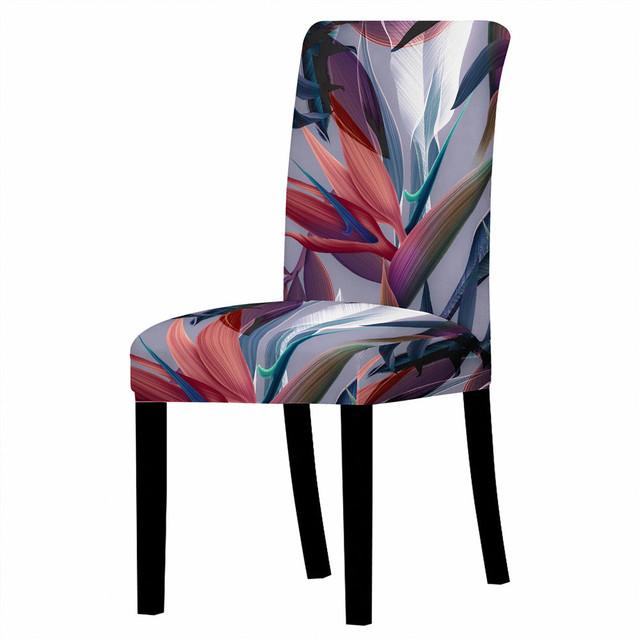 

Эластичный чехол для обеденного стула, эластичный чехол для стула с принтом листьев, чехлы на сиденья, защита для кухонных табуретов, домашний декор для вечеринки, банкета Universal Size