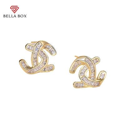 New Personalized Silver Needle C-letter Stud Earrings For Women, A High-end Cross-border Bestseller Of Earrings And Accessories