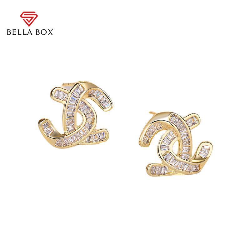 BELLA BOX New Personalized Silver Needle C-letter Stud Earrings For Women, A High-end Cross-border Bestseller Of Earrings And Accessories
