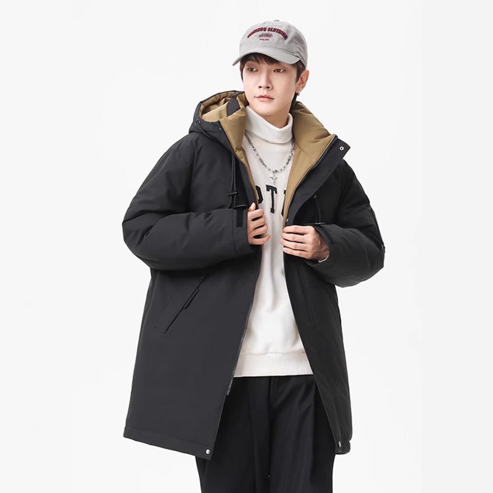 

Мужские утепленные пальто средней длины и длинные военные пальто Зимние утолщенные ветрозащитные куртки с подкладкой Ниже колена Северо-восточные большие куртки с подкладкой Тренд 3XL