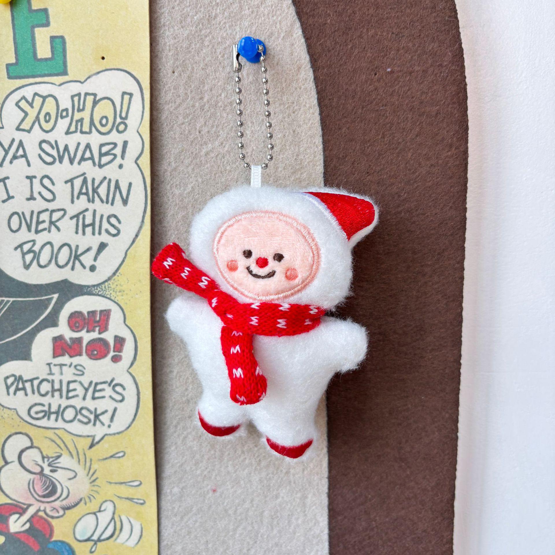 Плюшевые праздничные мультяшные фигурки: Украшения Деда Мороза, Снеговика, Кролика и Маленькие Подарочные Подвески 10cm