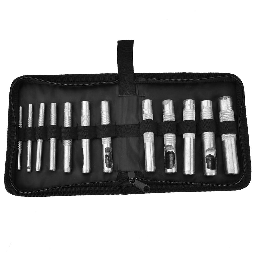 

12PCS Leather Crafts Hole Puncher Hollow Round Punch Tool 34567891011121416mm