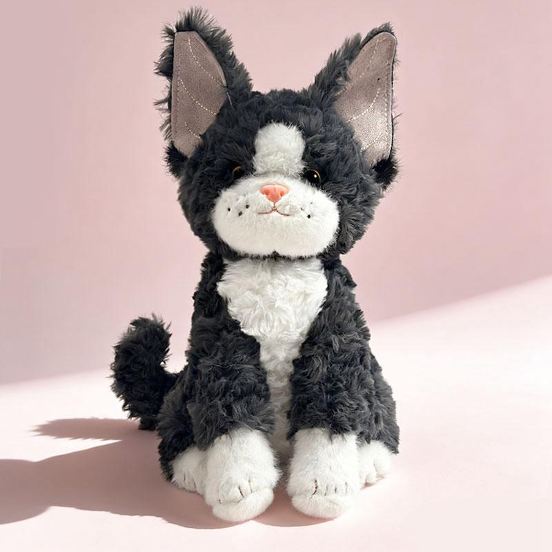 26-40Cm Cartoon Devon Cat Plush Doll Pillow Black Grey Cute Sitting Cat Animal Stuffed Toy Home Decoration Gift For Children
