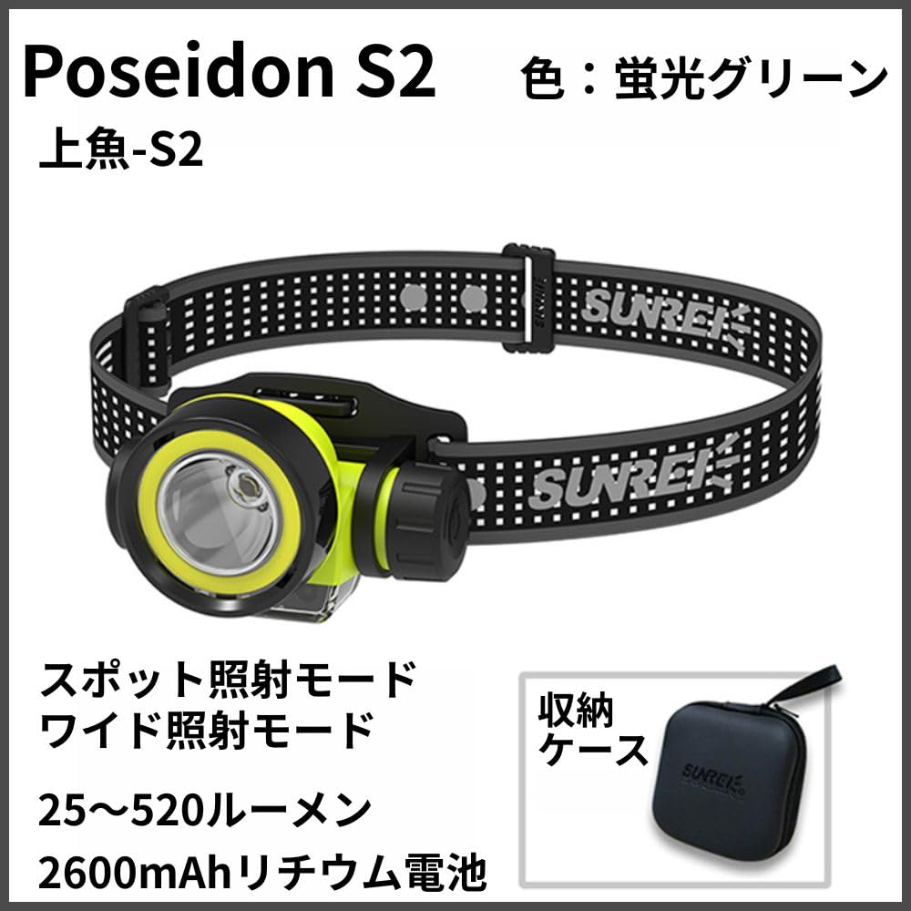 SUNREI Poseidon S2 LED 520 Motion IPX5 Poseidon Sunray Headlamp, Lumens, Sensor, Waterproof, S2, Ueyu-S2,