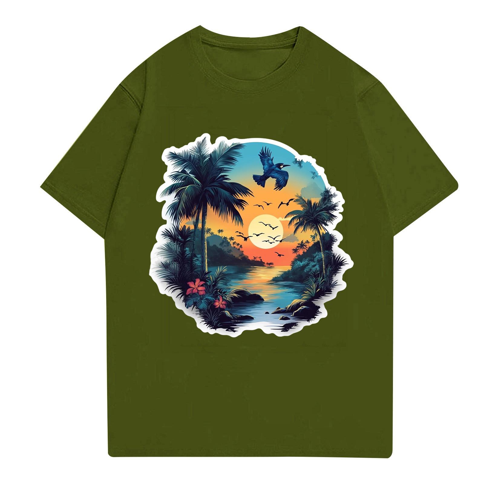 

Мужская рубашка с воротником-стойкой и коротким рукавом, свободная рубашка для отдыха и отдыха, мужская L армия зеленый