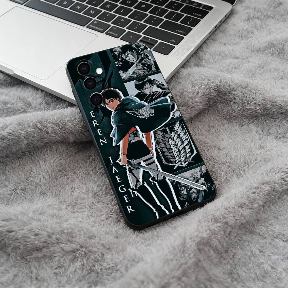 

A-ttack -on -Titan -Eren Y-Yeager Phone Case For Samsung Galaxy A73,A71 A72,A70,A53,A52,A51,Soft Silicone Black Cover Samsung a70