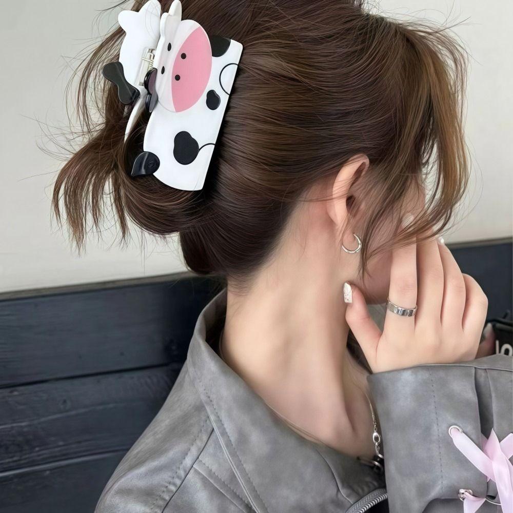 Cute Cow Shape Animal Hairpin Dog Shape Shark Clip Fashion Hair Claw Clip  For Medium Thick Hair