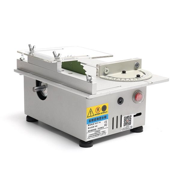 DC12-24V Small Table Saw Blade DIY Woodworking Cutting Machine Cutting Electric Saw Tool with Power Adapter